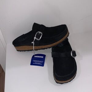 Birkenstock Black Suede Slip-On Buckley
Suede Leather Shoes New Size 38